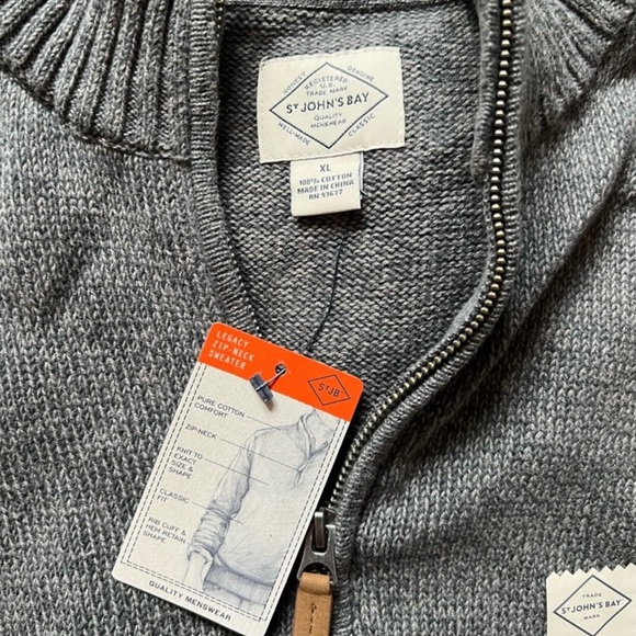 St. John’s Bay Legacy Zip-Neck Sweater - Picture 3 of 3